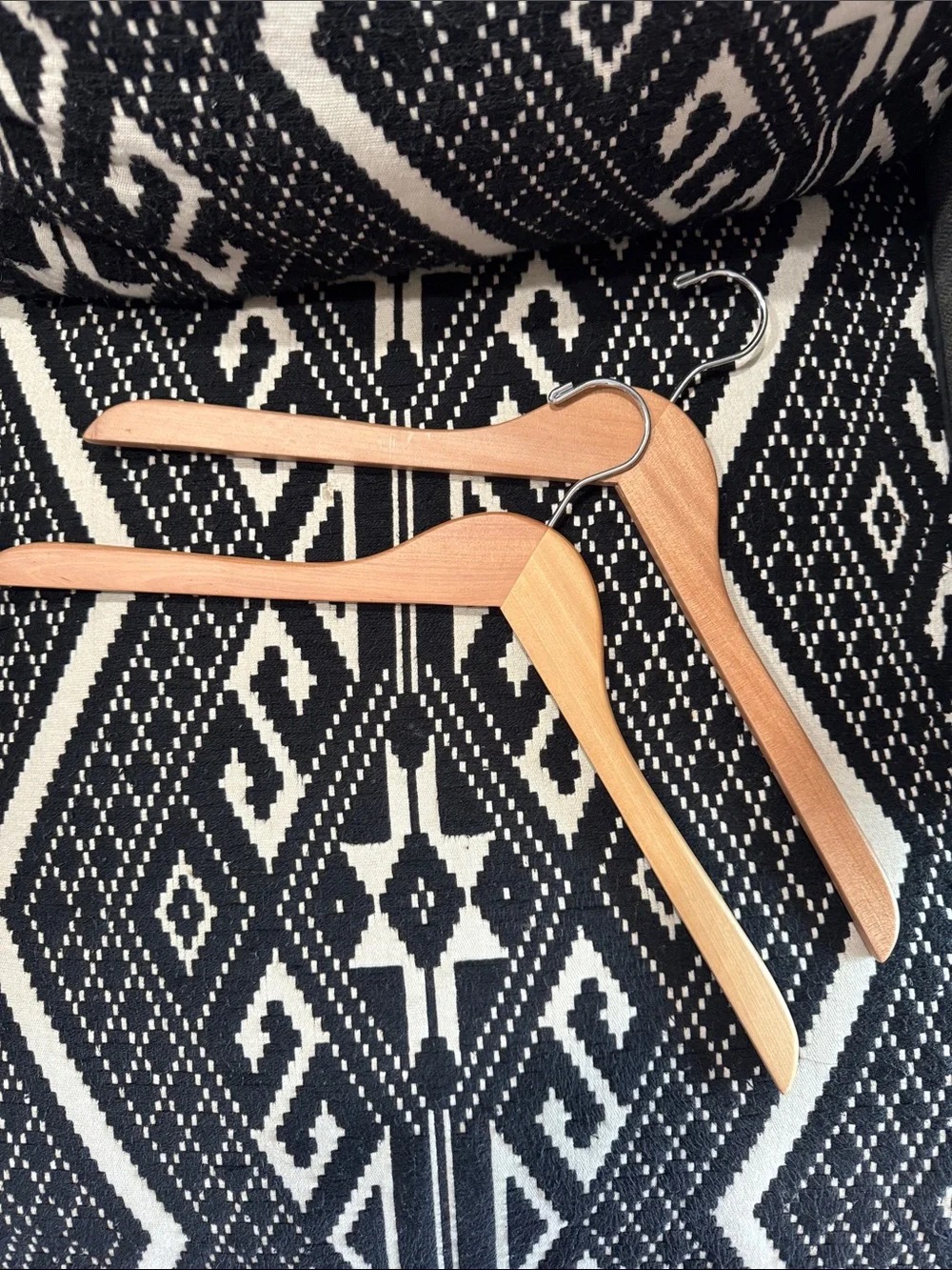 9 Wooden Suit Hangers - Light Natural Wood some vintage